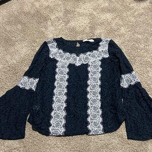 Loft Navy Lace Women's Top